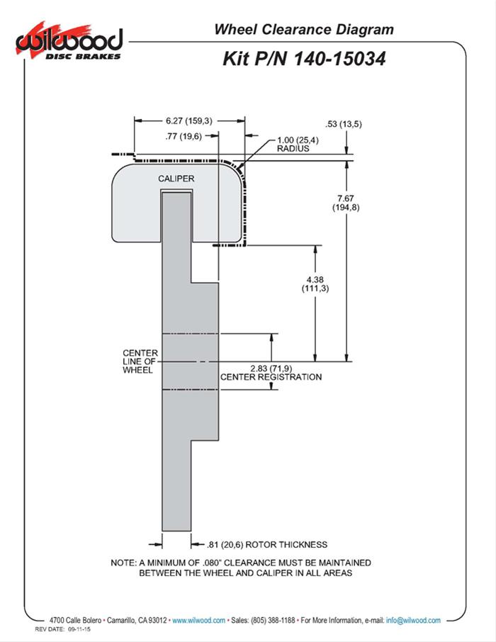 Wilwood Dynapro Radial-MC4 Rear Parking Brake Kits 140-15034-D - Image 2